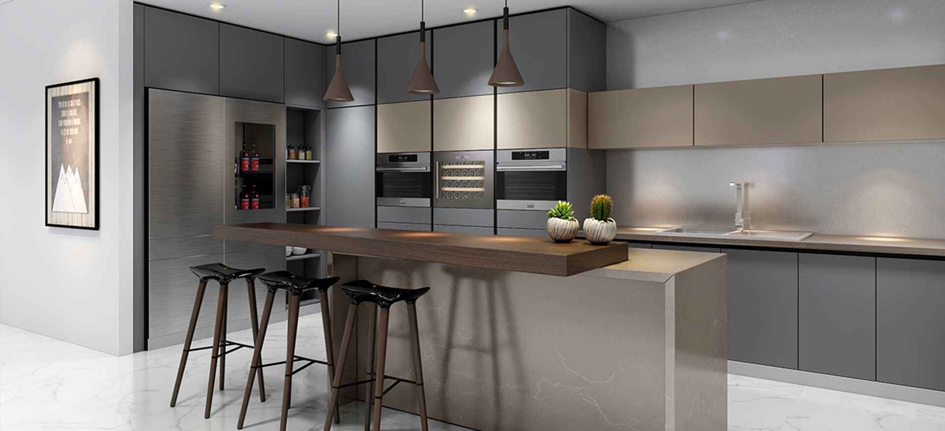 matte black island modular kitchen matte black island modular kitchen